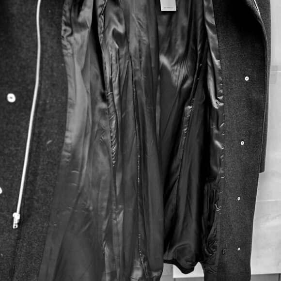 Cole Haan Signature Wool-Blend Wrap Coat in Charcoal Size L - Picture 6 of 12